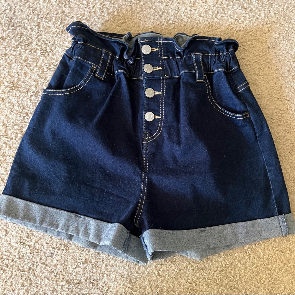 Browny high waist blue Jean shorts